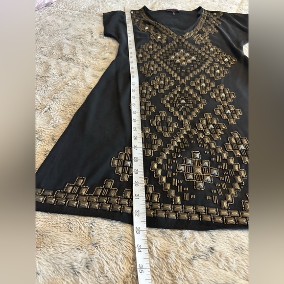 Hale Bob Black Dress with Gold Accents - Picture 8 of 10